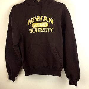 Champion's woman's brown Rowan University no-wrinkle  hooded sweatshirt size S